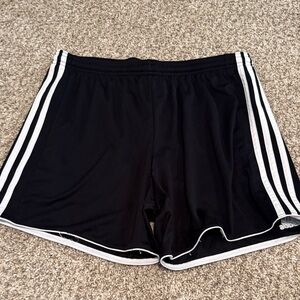 Adidas Women's Black Shorts with White Stripes